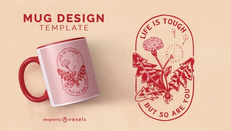 Motivational floral mug design 