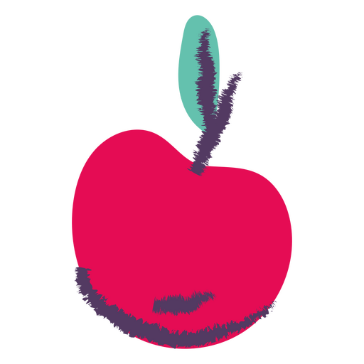 Textured red apple PNG Design
