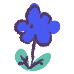 Simple blue flower design semi flat PNG Design