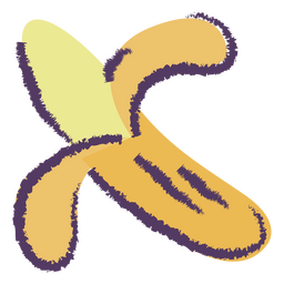 Yellow banana semi flat PNG Design