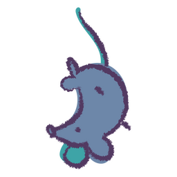 Blaue Maus halbflach PNG-Design