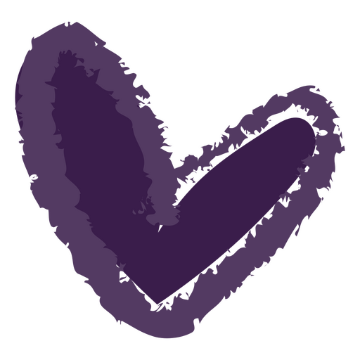 Coração roxo semi plano Desenho PNG