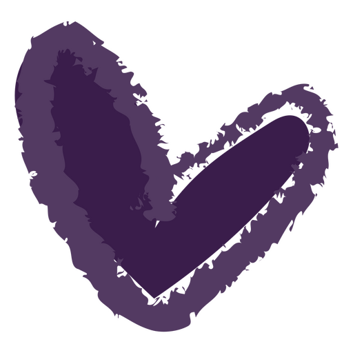 Corazón púrpura semi plano Diseño PNG