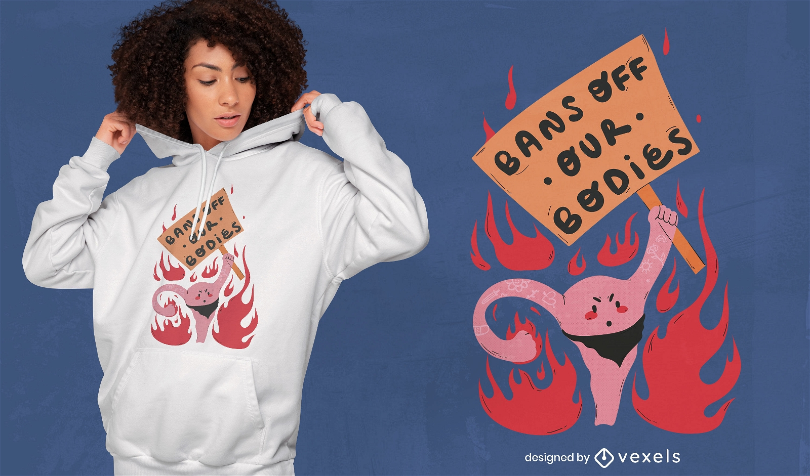 Wütendes Uterusprotest-T-Shirt-Design