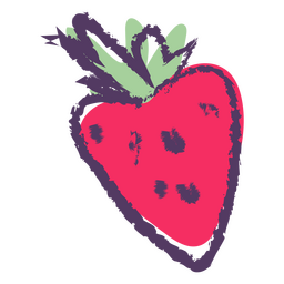 Red strawberry semi flat Transparent PNG