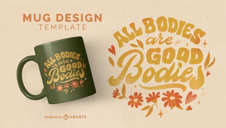Body positivity lettering mug design