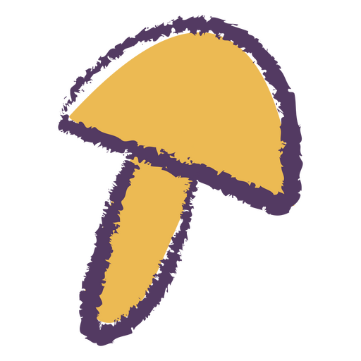 Yellow mushroom semi flat PNG Design