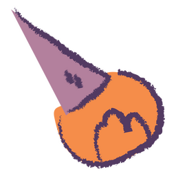 Pumpkin with witch hat semi flat PNG Design Transparent PNG