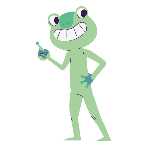 Frog character smiling
