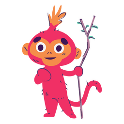 Carácter de mono rosa Diseño PNG
