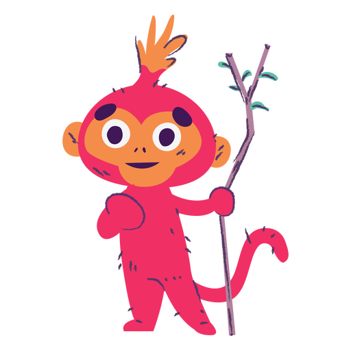 Carácter de mono rosa Diseño PNG