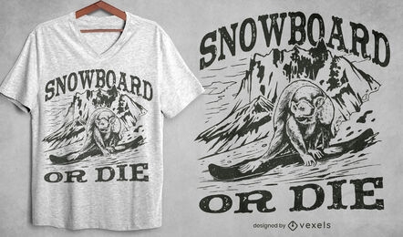Design de camiseta de snowboard para macaco