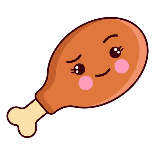 Personagem kawaii de ação de graças de perna de peru Desenho PNG