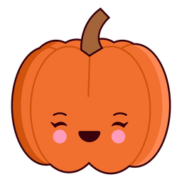 Pumpkin thanksgiving kawaii character PNG Design Transparent PNG