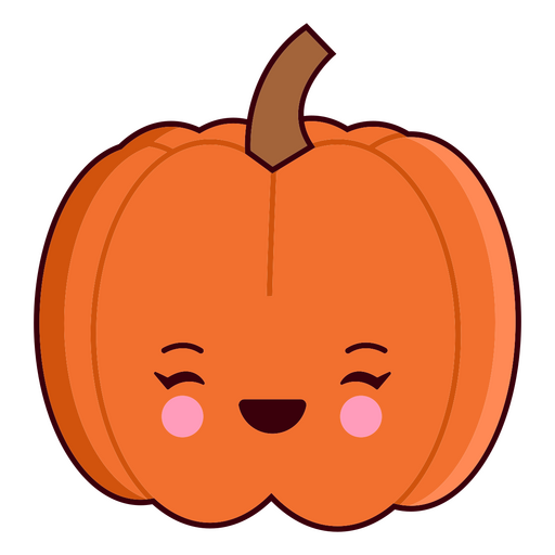 Carácter kawaii de acción de gracias de calabaza Diseño PNG