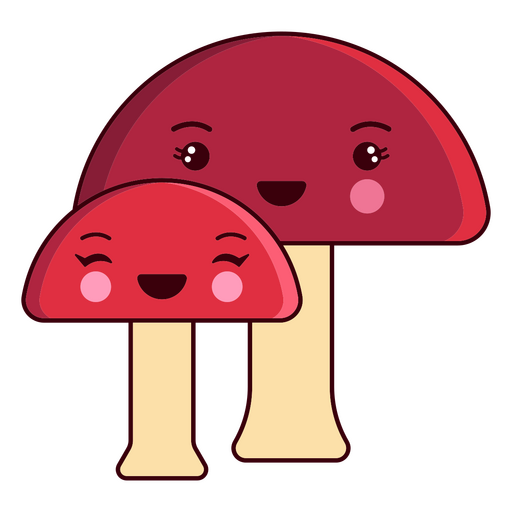Mushrooms kawaii fungi PNG Design