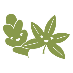 Folhas cortadas kawaii Desenho PNG