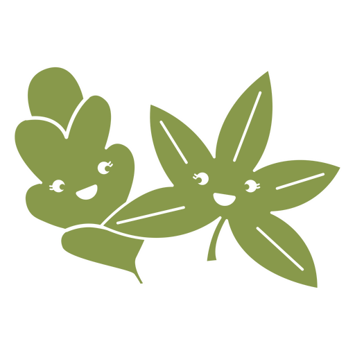 Leaves cut out kawaii PNG Design