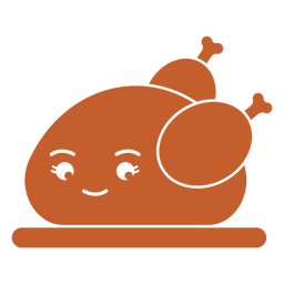 Pavo recortado kawaii Diseño PNG