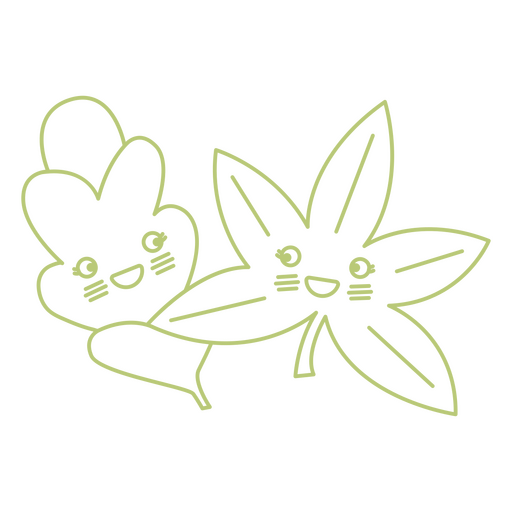Blätter streicheln kawaii PNG-Design
