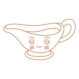 Jarra trazo kawaii Diseño PNG