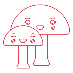 Pilze streicheln kawaii PNG-Design