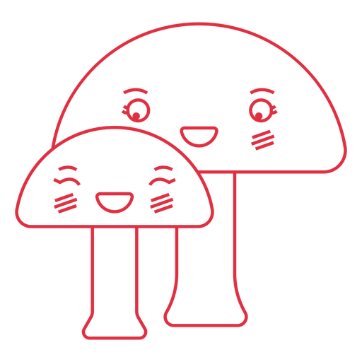 Mushrooms stroke kawaii