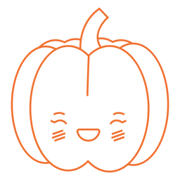 Pumpkin stroke kawaii PNG Design