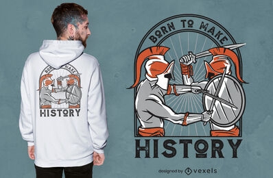 Diseño de camiseta de cita de gladiador de historia.