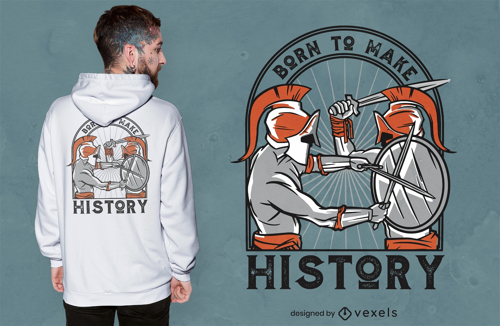 Dise?o de camiseta de cita de gladiador de historia.