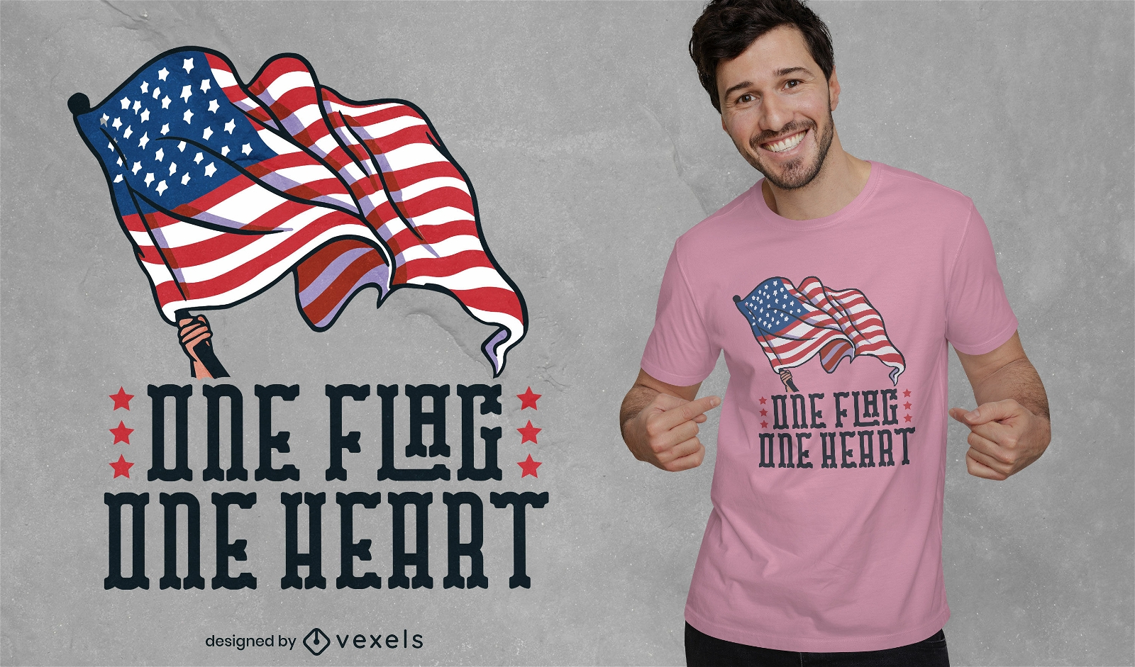 Ein Flaggen-Patriot-T-Shirt-Design