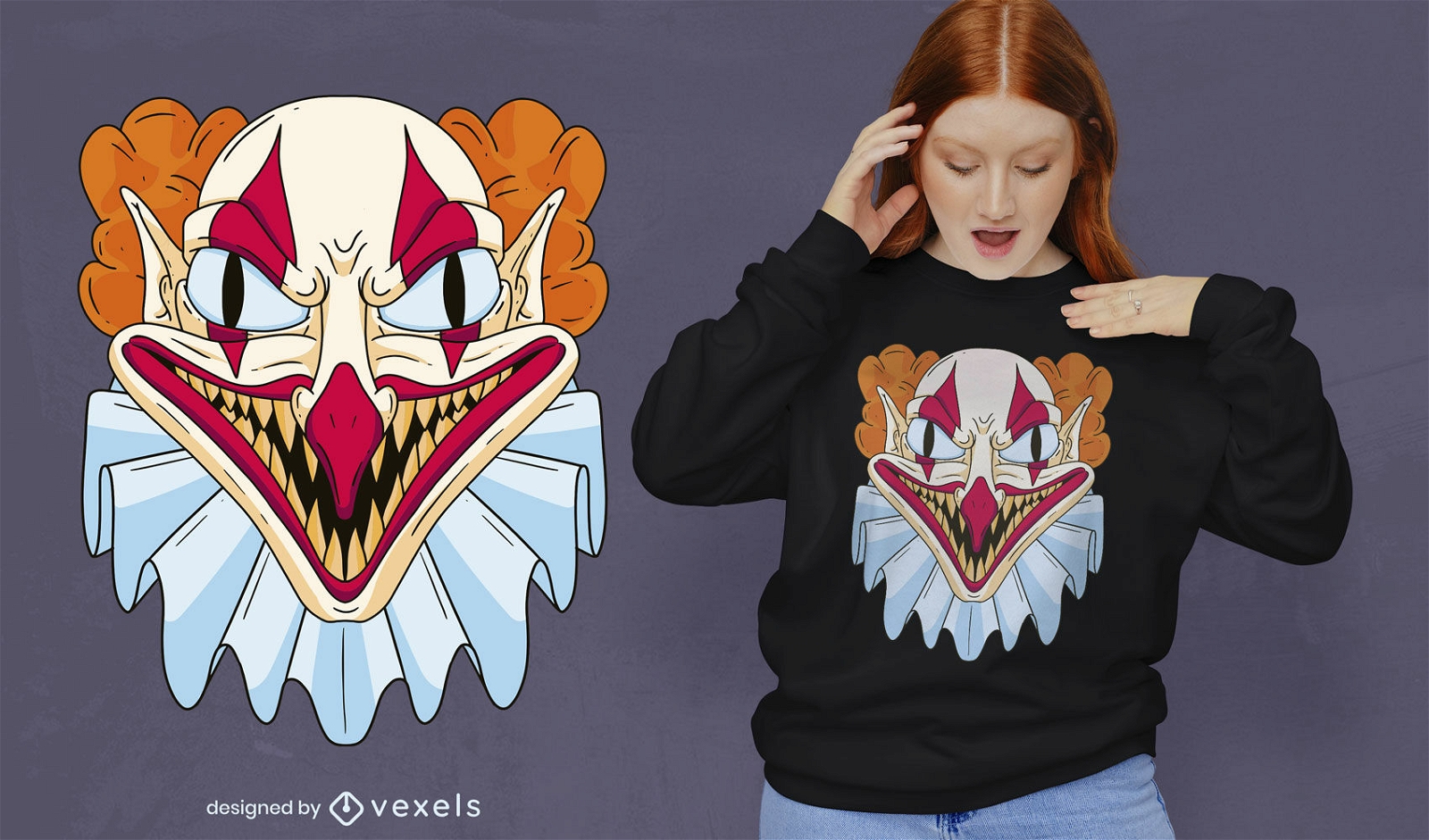 Gruseliges Halloween-Clown-T-Shirt-Design