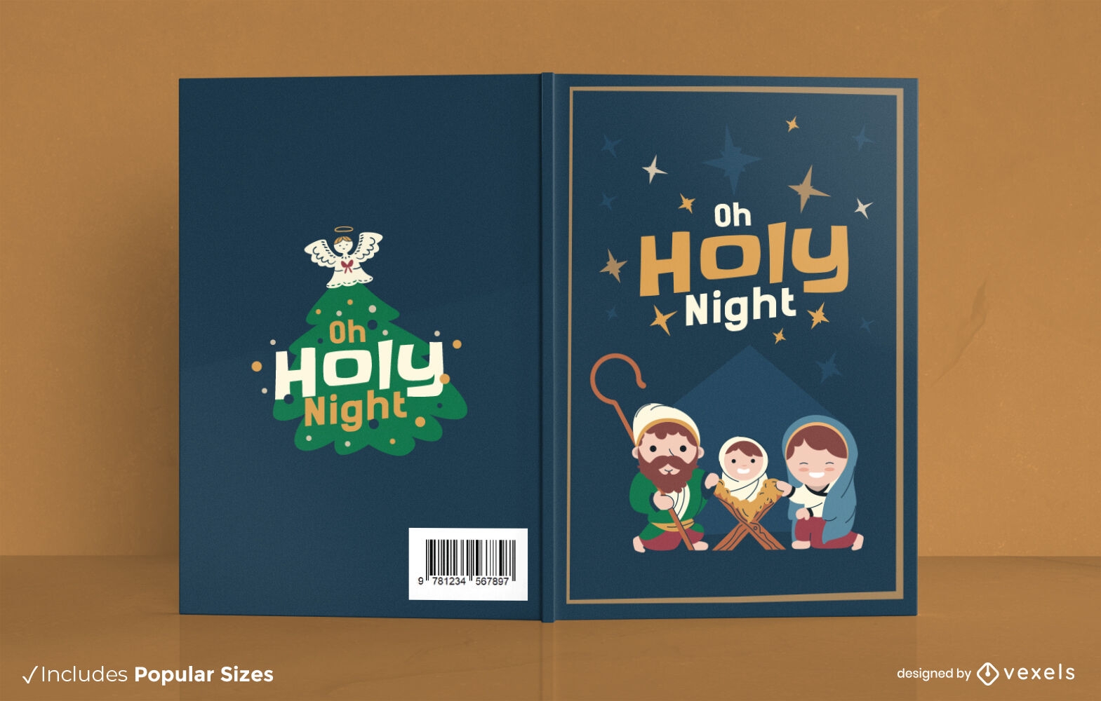 Design fofo de capa de livro de Natal