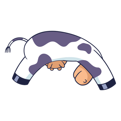Yoga cow stretching color stroke PNG Design