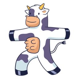Yoga cow doing lunges color stroke PNG Design