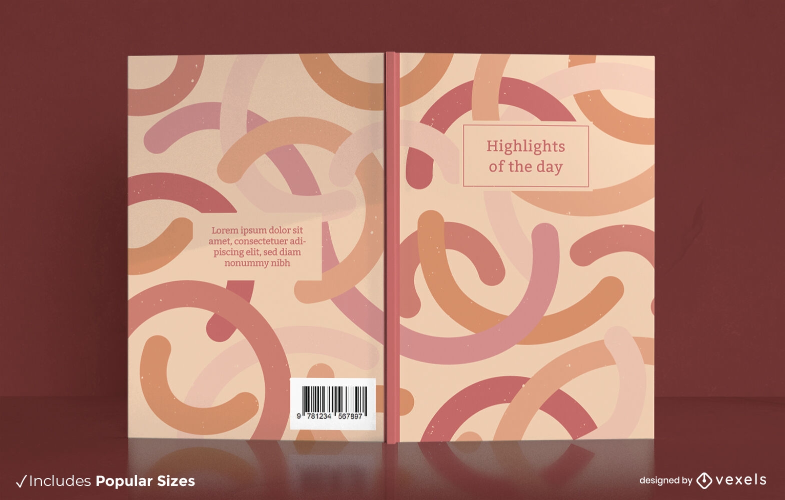 Design de capa de livro rosa diário
