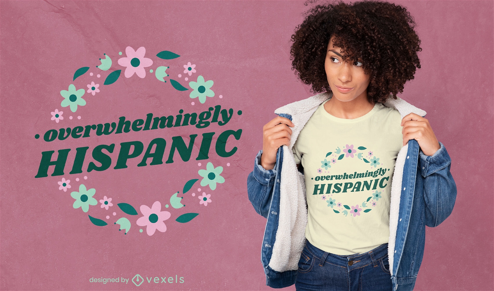 Blumen-T-Shirt-Design der hispanischen Kultur