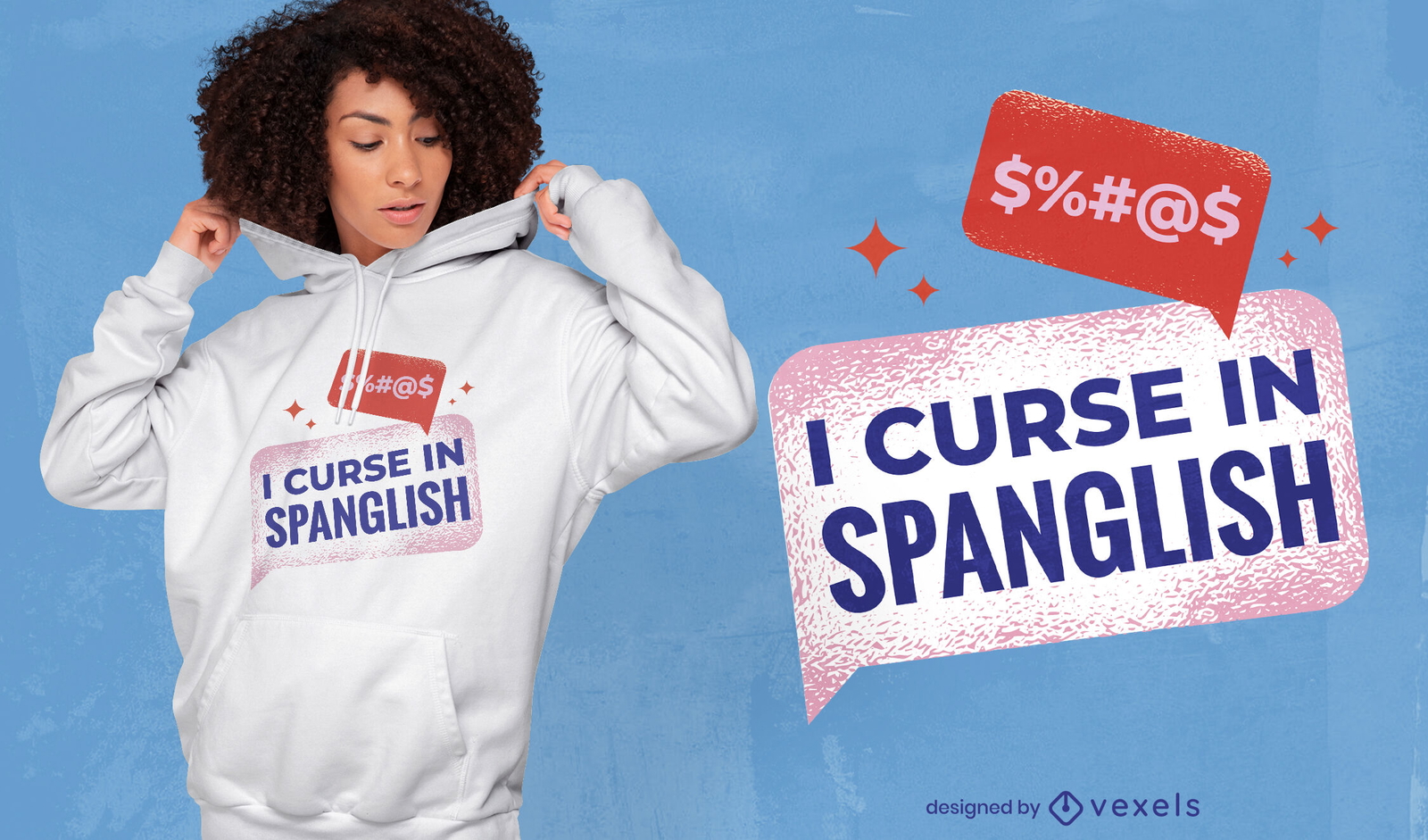 Design de camisetas engraçadas em inglês e espanhol