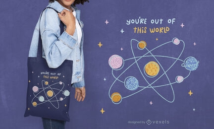 Out of this world tote bag design