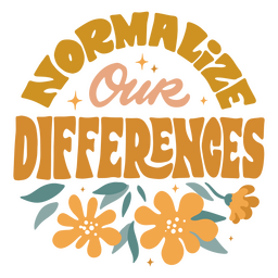 Normalize as letras das citações da neurodiversidade das diferenças Desenho PNG