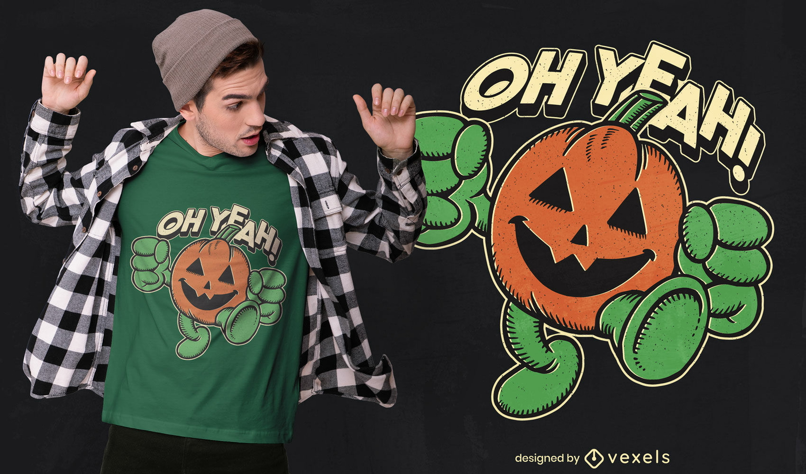 Diseño de camiseta de calabaza de Halloween sí