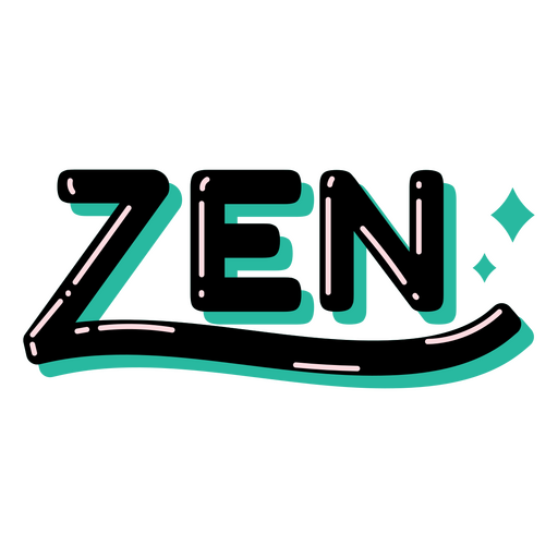 Zen word glossy PNG Design