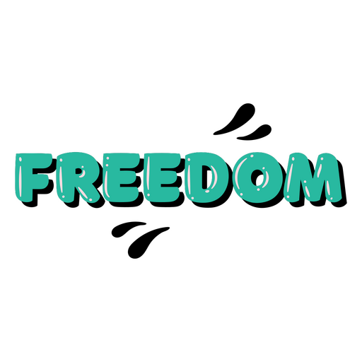 Palavra de liberdade brilhante Desenho PNG