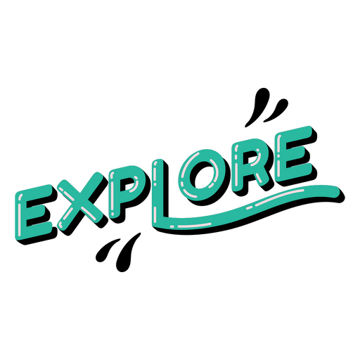 Explore word glossy PNG Design