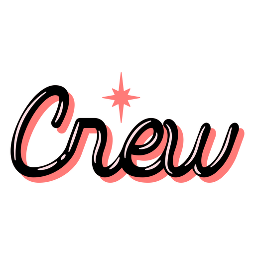 Crew word retro neon lettering PNG Design