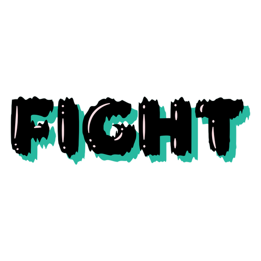 Fight drippy green word letteirng PNG Design