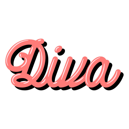 Palavra de diva em letras retrô rosa Desenho PNG