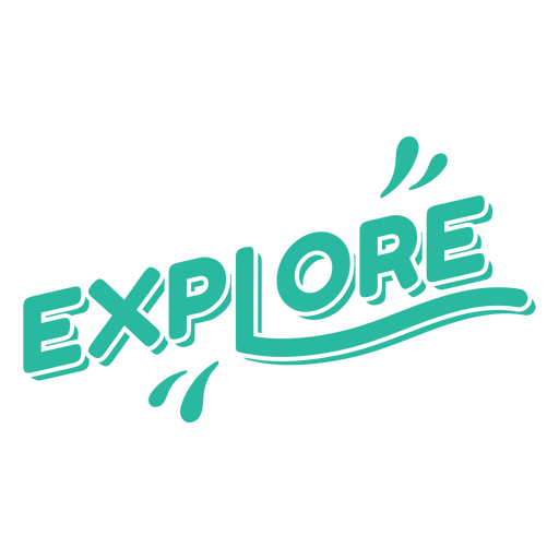 Word explore in retro style PNG Design