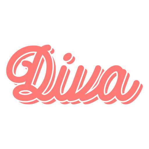 Diva word retro lettering PNG Design