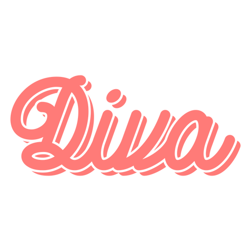 Letras retrô de palavra diva Desenho PNG